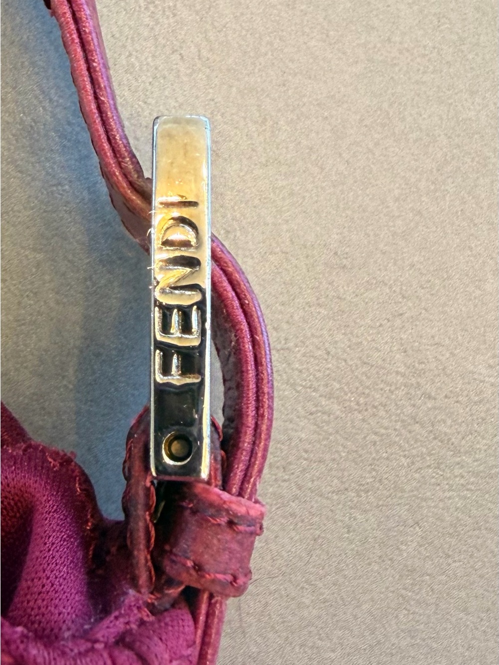 Fendi Wine Red Shoulder Bag with Signature 'F' Hardware - Picture 9 of 9